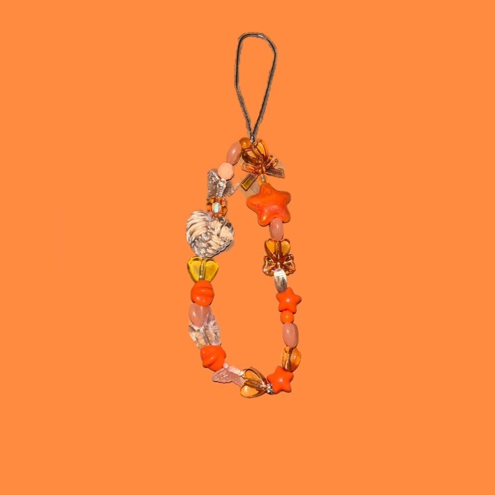 Orange Phone Charm Bracelet
